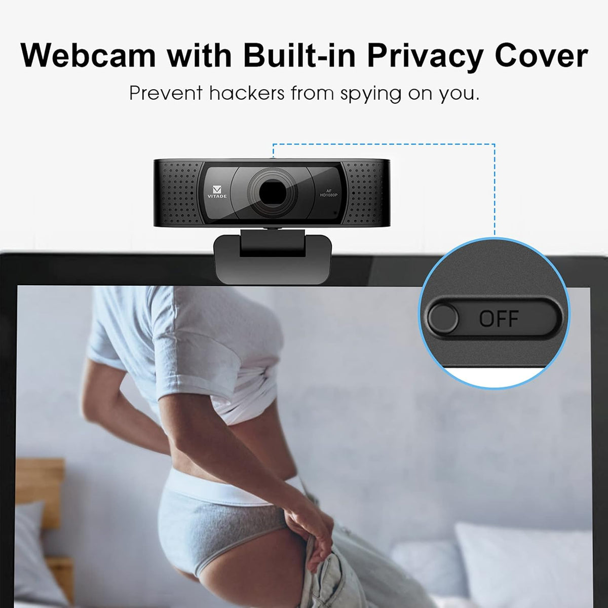 VITADE 1080P 928A HD Webcam with Microphone & Cover Slide, Pro USB Computer Web Camera Video Cam for Streaming Gaming