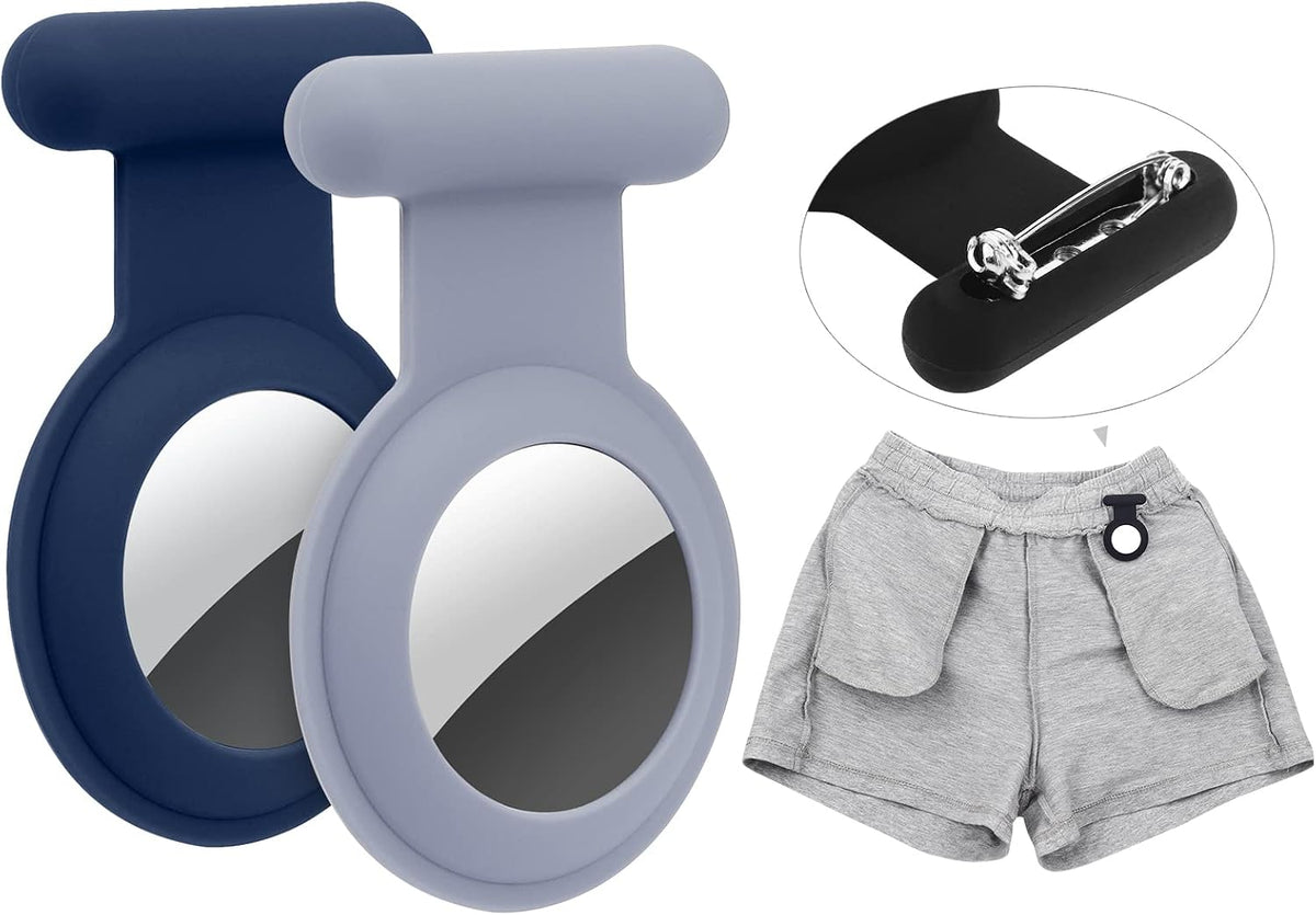 WALLFID Air-tag Hidden GPS Tracker Case,Air-tag for Kids,Elderly,Pet,Clothing (Navy Blue&Blue)(not GPS Included)