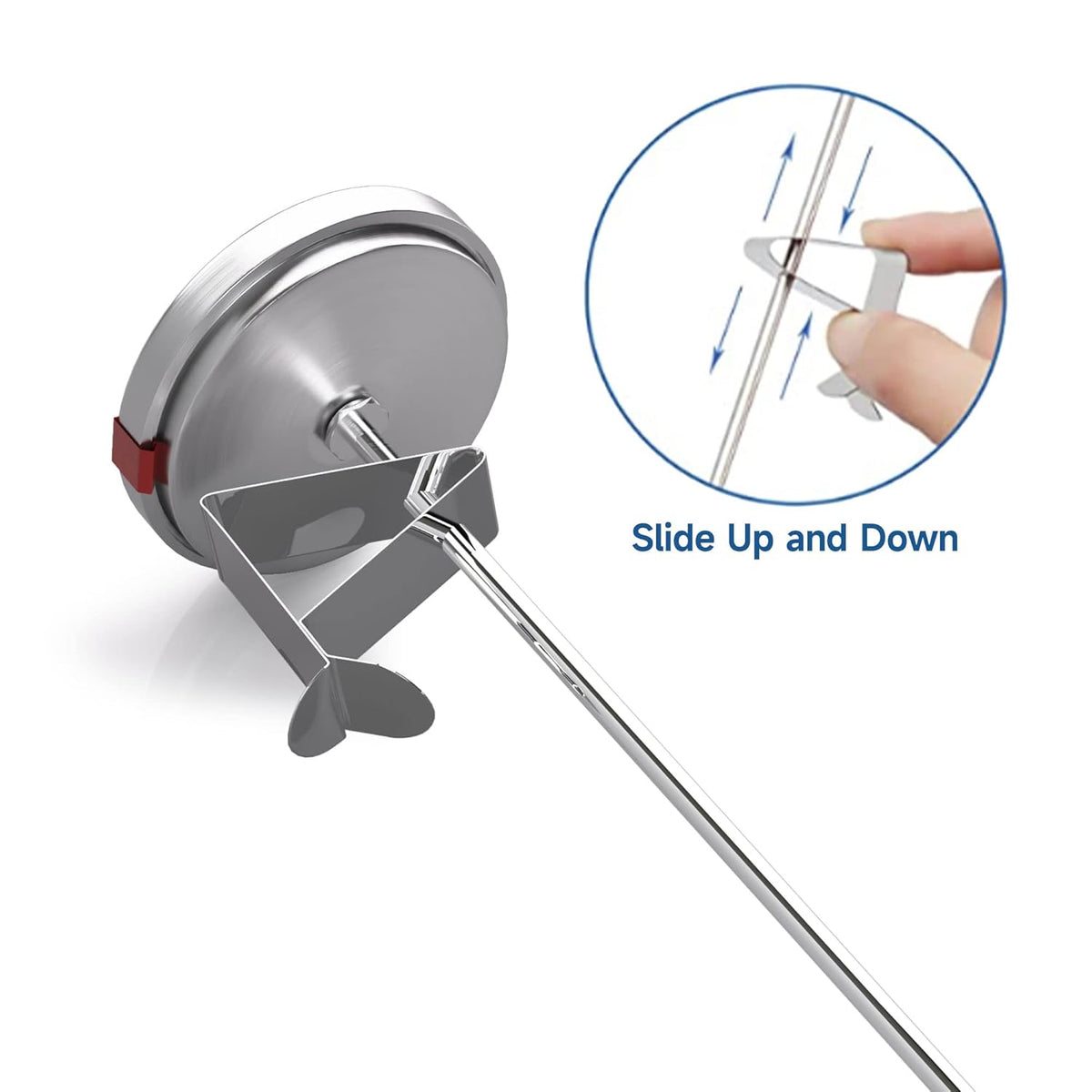 Skiennix Candy Thermometer - 2 Inch Large Dial & 9 Inch Stainless Steel Probe | Perfect for Frying & Confectionery