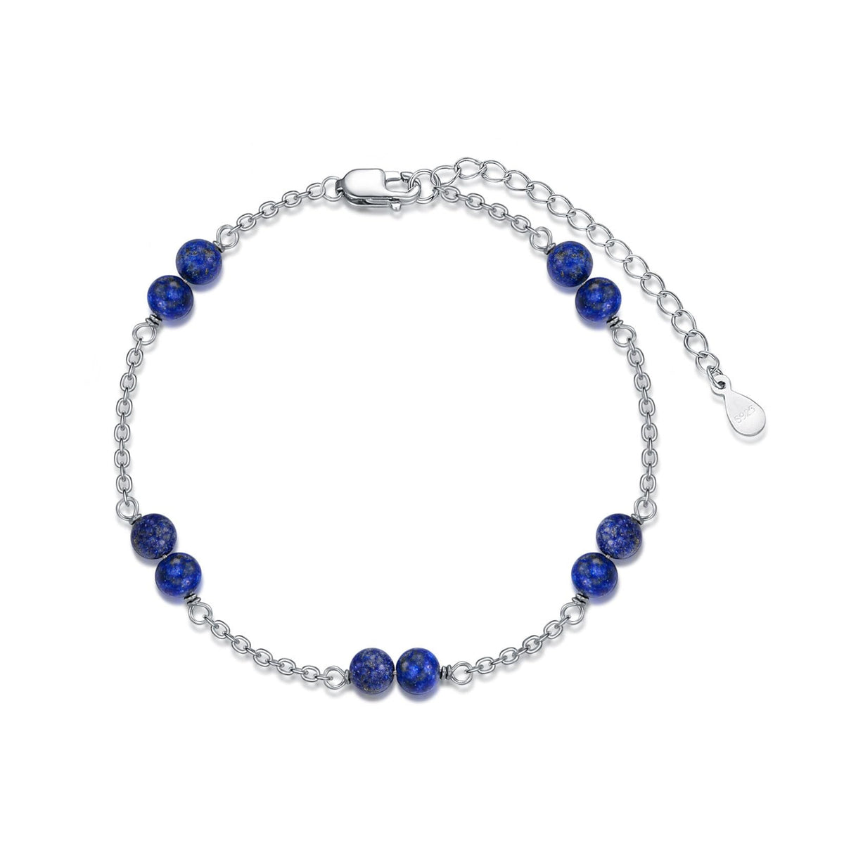 BETHZA Natural Lapis Lazuli Bracelet for Women 8mm Round Shaped Blue Lapis Gemstone Adjustable Bracelets Boho Bead Jewelry for Birthday