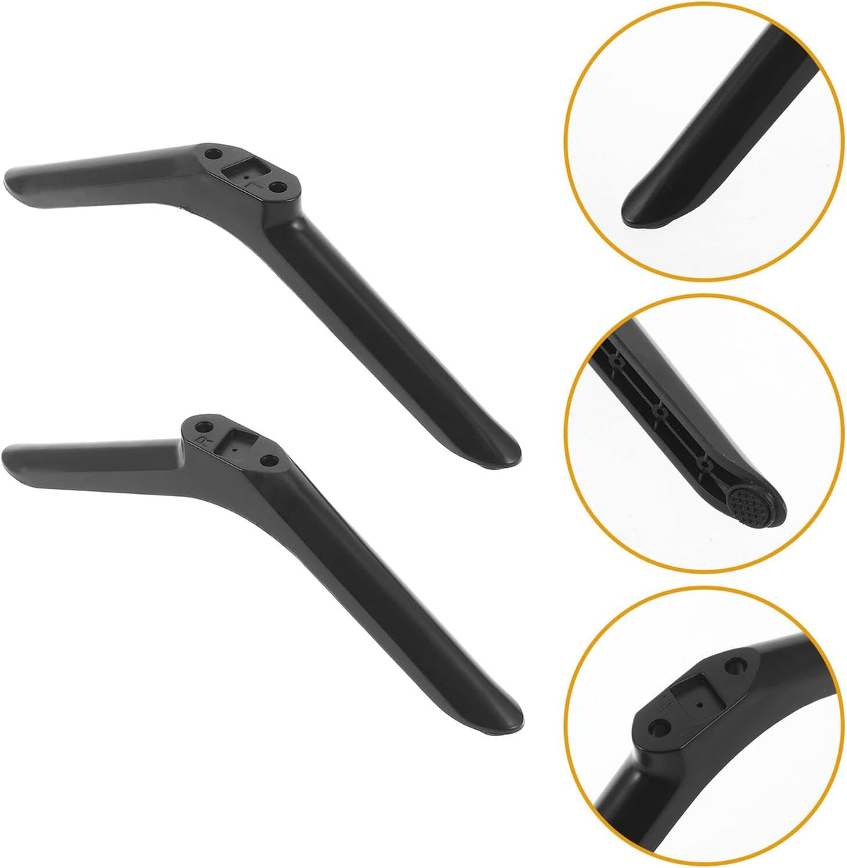 BEBEMOKO 32-inch Tv Stand Legs Replacement for Flat Panel Tv Black Non-Slip Base Support with Screws and Anti-Skid Feet