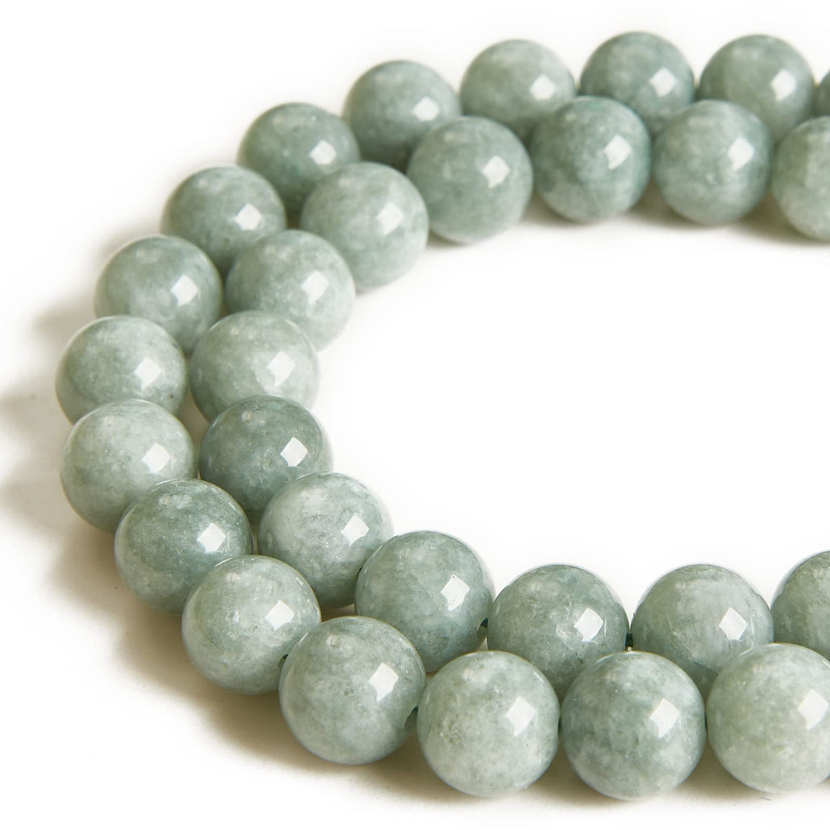 60pcs 6mm Burmese Jade Beads Natural Gemstone Beads Round Loose Beads for Jewelry Making