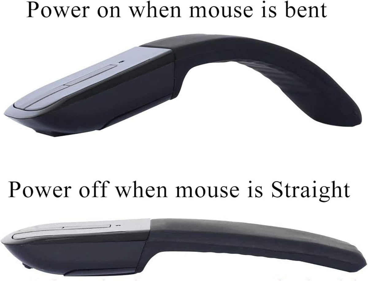 WUDEMWWFE Bluetooth Arc Mouse Foldable Slim and Portable Mini Wireless Computer Travel Mouse Folding Optical Touch Mice
