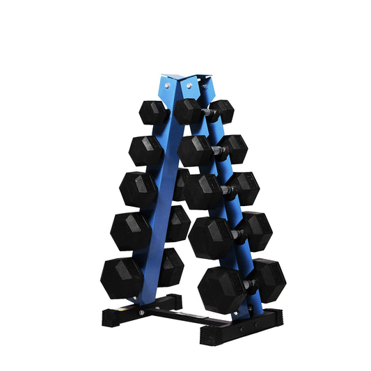 RitFit 250LB/300LB/350LB/550LB/650LB Rubber Hex Dumbbell Sets with Weights Rack, Multiple Color Choices Available, Great Gym Equipment for Home, Strength Training, Workouts