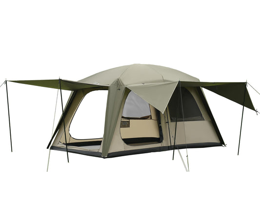 Vidalido 4-6 Person Camping Tent with 3 Door 2 Room Large Family Cabin Tents, Double Layer Waterproof Portable Glamping Tent, Big Tents for Outdoor Camping Hiking and Backpacking