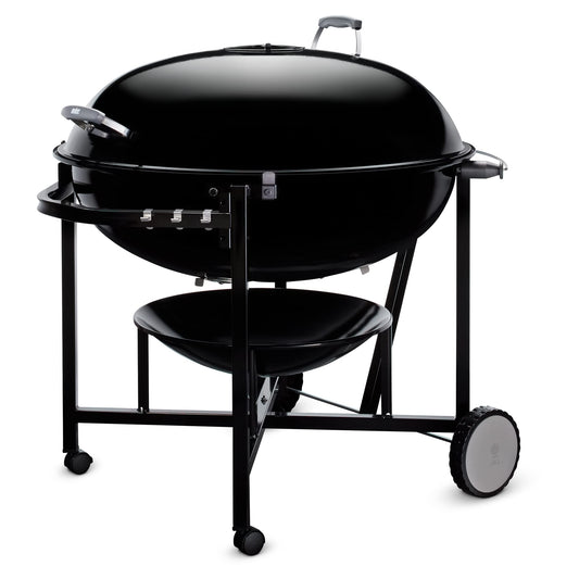 Weber The Ranch Charcoal Kettle Grill, 37" – Massive Outdoor BBQ Grill with Stainless Steel Hinged Cooking Grate, Tuck-Away™ Lid Holder & Porcelain‑Enameled Bowl