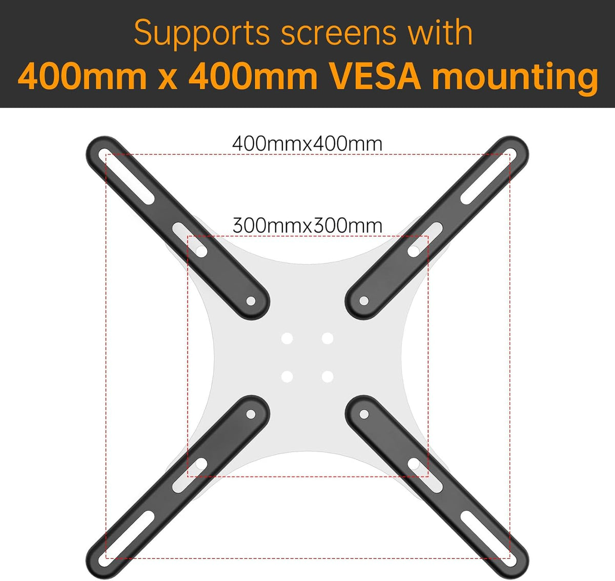 Yantuo 32 55 inch 400x400mm VESA Extension Mount Adapter Brackets Kit for Screens to LCD LED TV, TV Mount Steel