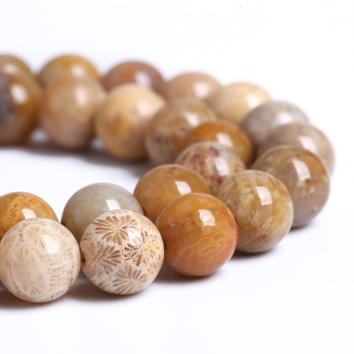 8MM 45PCS Natural Stone Coral Jade Chrysanthemum Beads for Jewelry Making DIY Bracelet