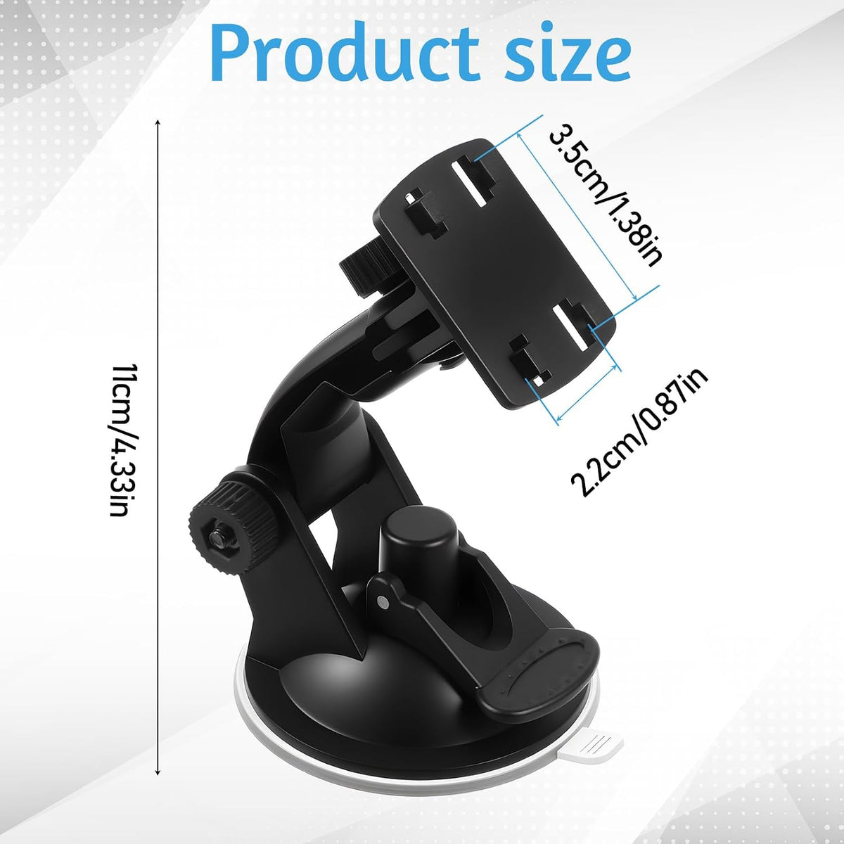 Exircy Upgraded Windshield Backup Camera Mount for Car, Black Car Camera Suction Mount Portable Cars Monitor Mounts