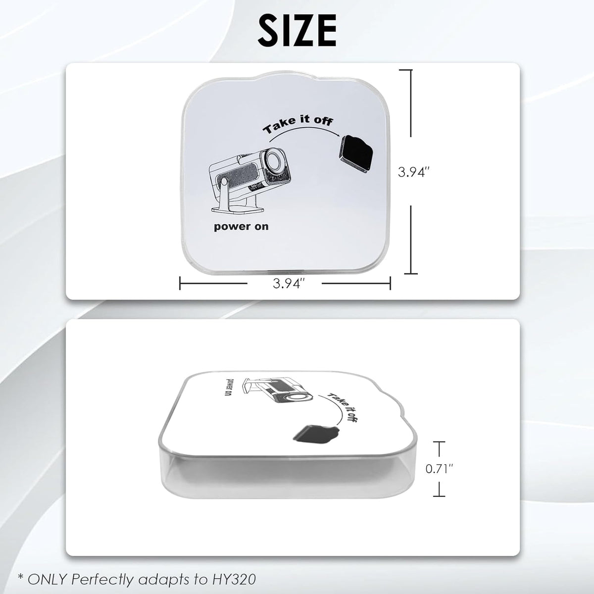 DUPULEE HY320 Projector Lens Protector Cover | Dustproof & Anti-Scratch Protection | Easy Install & Case-Friendly
