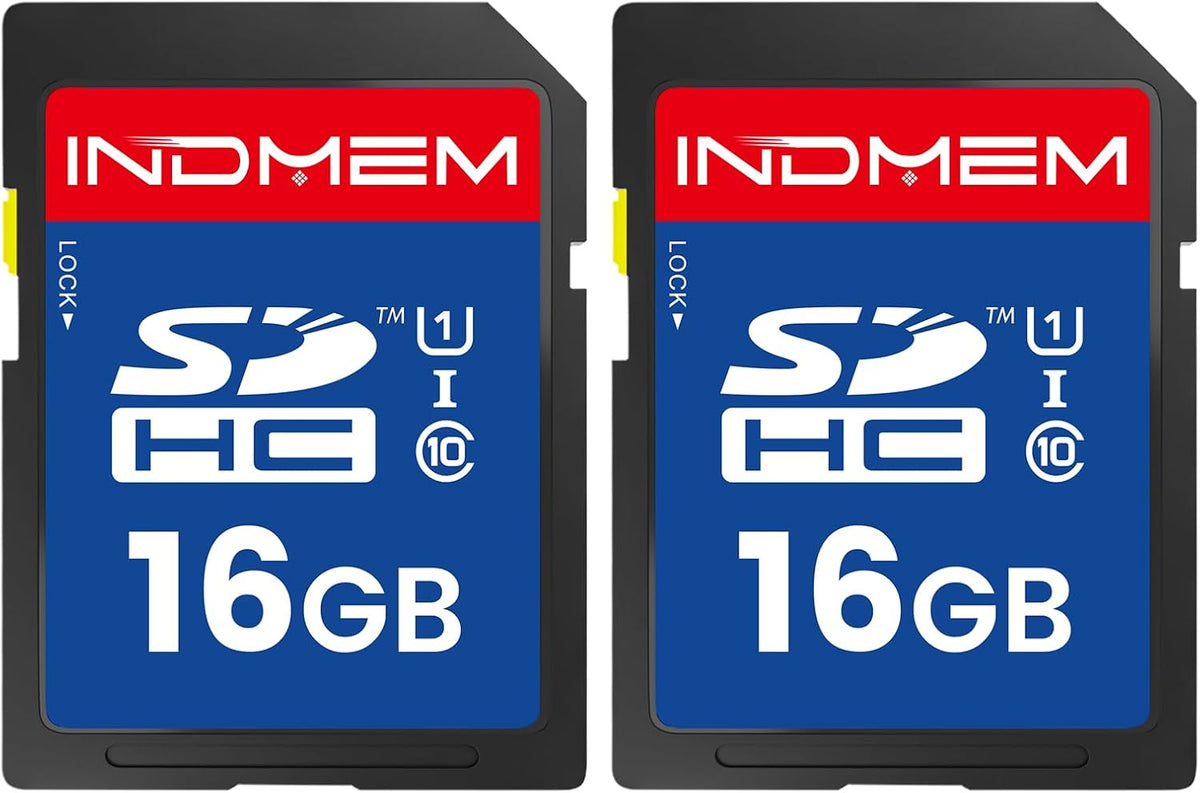 elecacc 16GB 2 Pack U1 10 16GB(2pc) SD Card, SDHC Flash Memory Cards UHS-I Class High-Speed Full HD Video Compatible