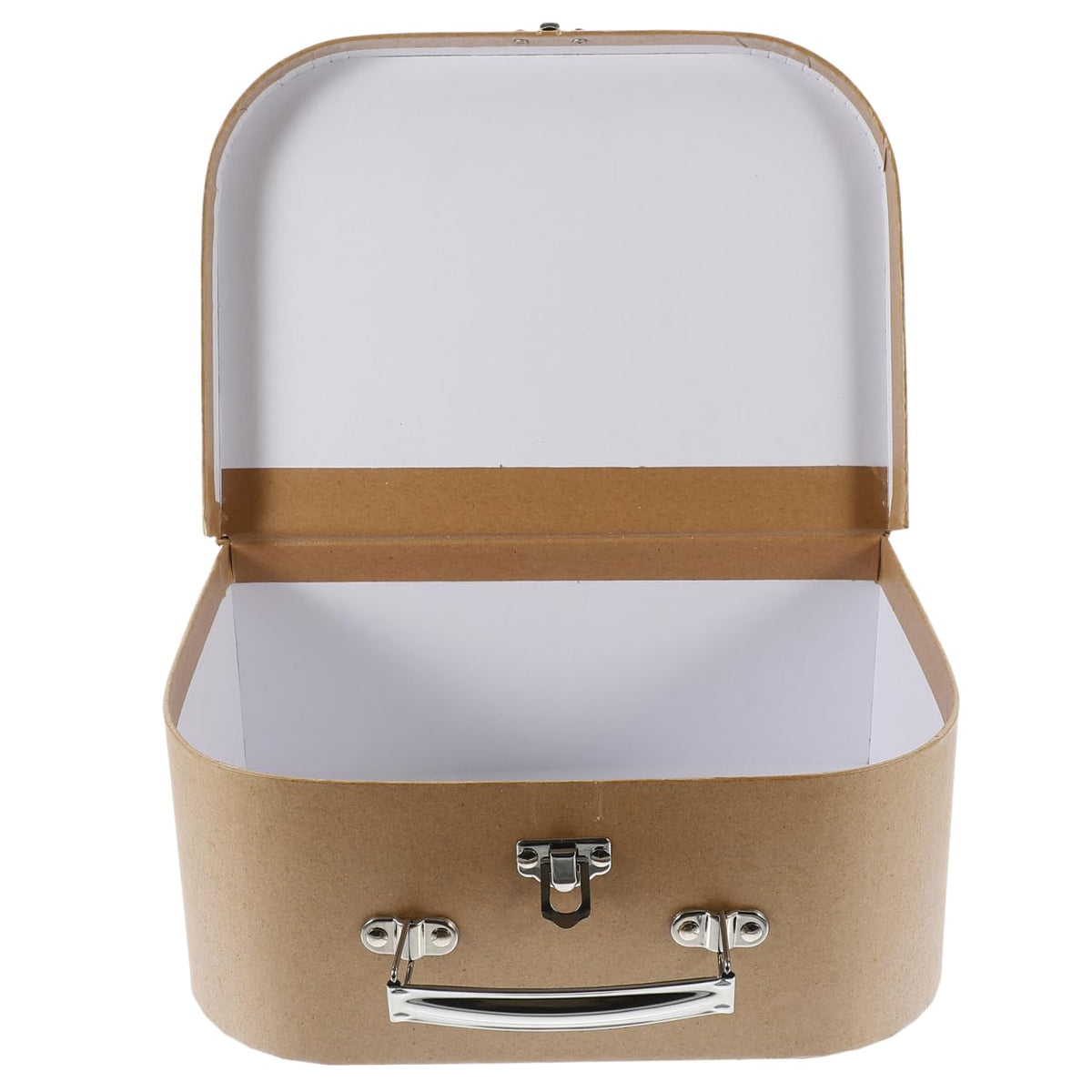Amosfun Kraft Paper Suitcase 10.03X7.48X3.93 Inch Portable Gift Packaging Box with Handle Multi-Functional Jewelry Storage Organizer for Wedding and Home Decor