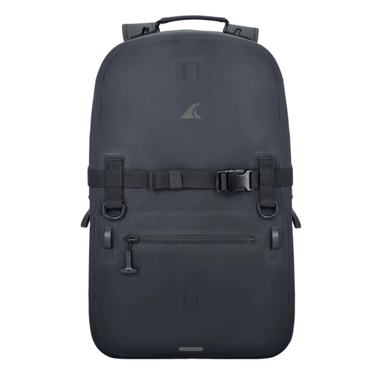 Breakwater Supply™ Fogland Waterproof IP68 Submersible Backpack | Laptop Sleeve & Airtight Zippers for Outdoors, Travel, Boating, Kayaking, Surfing, Floating Dry Bag, Unisex, TPU (Stealth Black, 25L)
