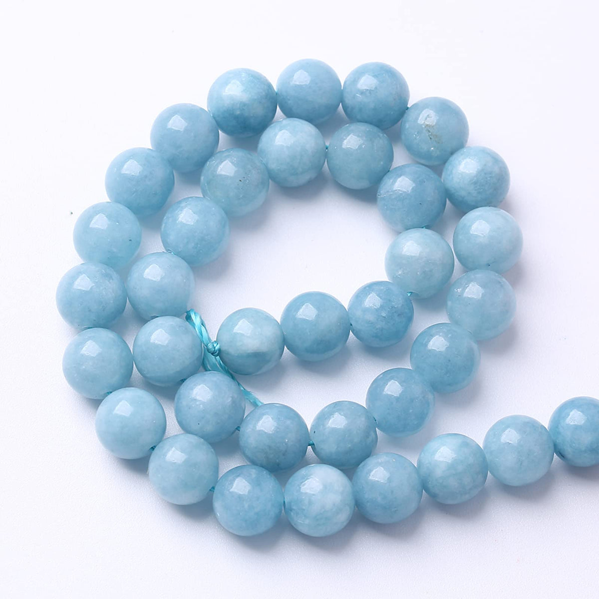 8MM 46PCS Blue Aquamarine Jade Loose Beads for Jewelry Making DIY Bracelet