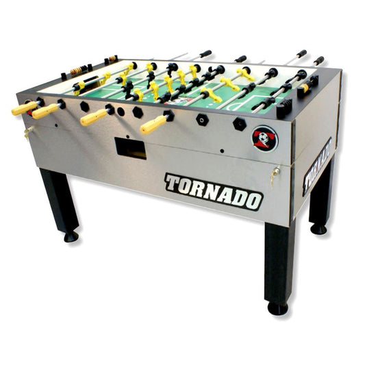 Tornado Tournament 3000 Foosball Table - Made in The USA - Commercial Quality for The Home - Incredible Table Soccer Game (3 Man Goalie, Silver)