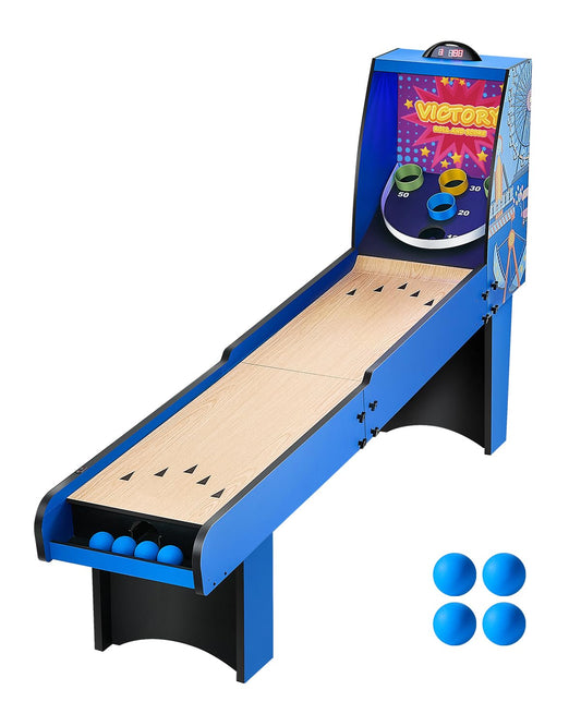 VEVOR 8' Roll and Score Classic Arcade Game Table, Sky Ball Arcade Machine Indoor with Electronic Scorer, Sound, Automatic Ball Return for Adults Youth Family Recreation Game Room, 4 Balls Included