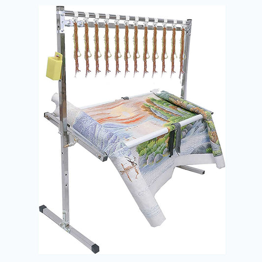 Embroidery Stand, Adjustable Stainless Steel Embroidery Stand for Cross Stitch and Sewing, Ideal Floor Frame and Lap Table for Art and Craft Projects.