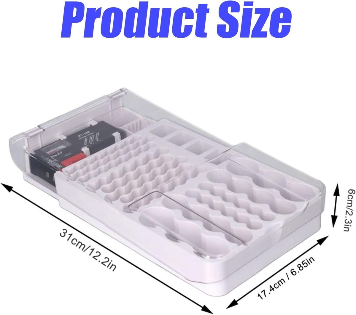 YIHAOSSING 93 Battery Organizer Storage Case with Tester,Clear Lid Battery Storage Organizer,Holds Batteries Battery