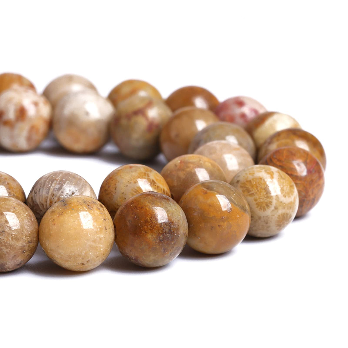 8MM 45PCS Natural Stone Coral Jade Chrysanthemum Beads for Jewelry Making DIY Bracelet