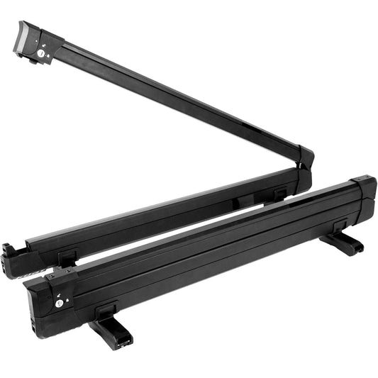 KUAT Switch Sturdy Universal Car Rooftop Crossbars Mounted Winter Sports Gear Clamshell Flip Down Quick Release Ski and Snowboarding Rack with Integrated Locks, Black, Switch 6-6 Skis