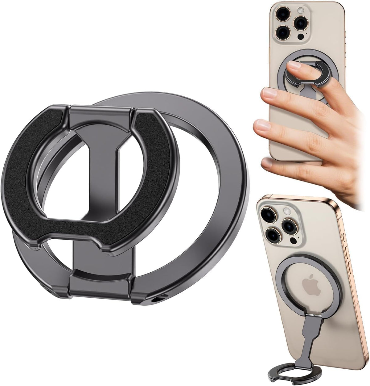 ALAFLY 17/16/15/14/13 Magnetic Ring Holder for MagSafe Dual-Sided, Removable Phone Finger Grip Holder Adjustable