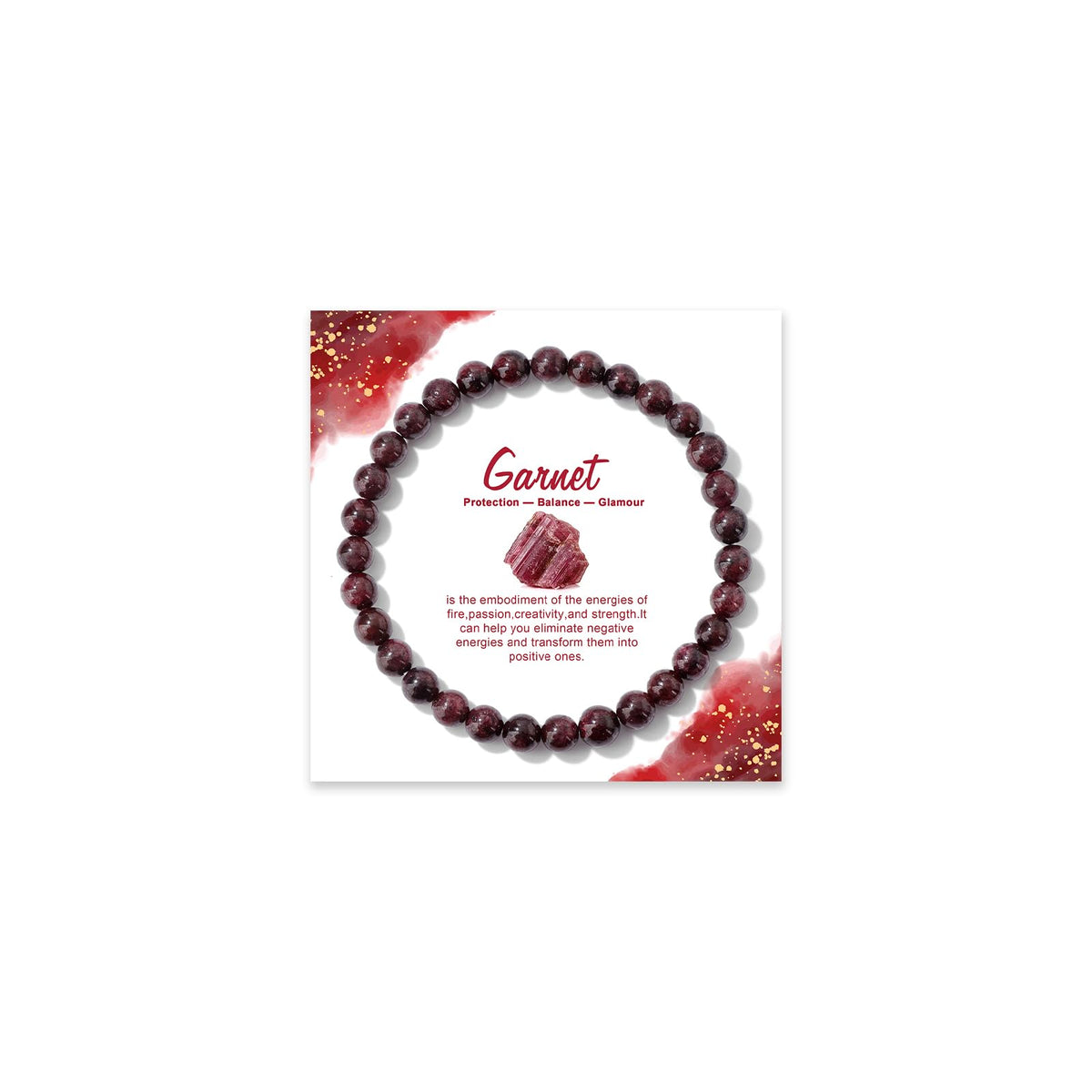 Garnet Bracelet for Men Women-6MM Handmade Bloodstone Beaded Bracelet Red Crystal Inspiring Passion and Energy Birthday Gifts