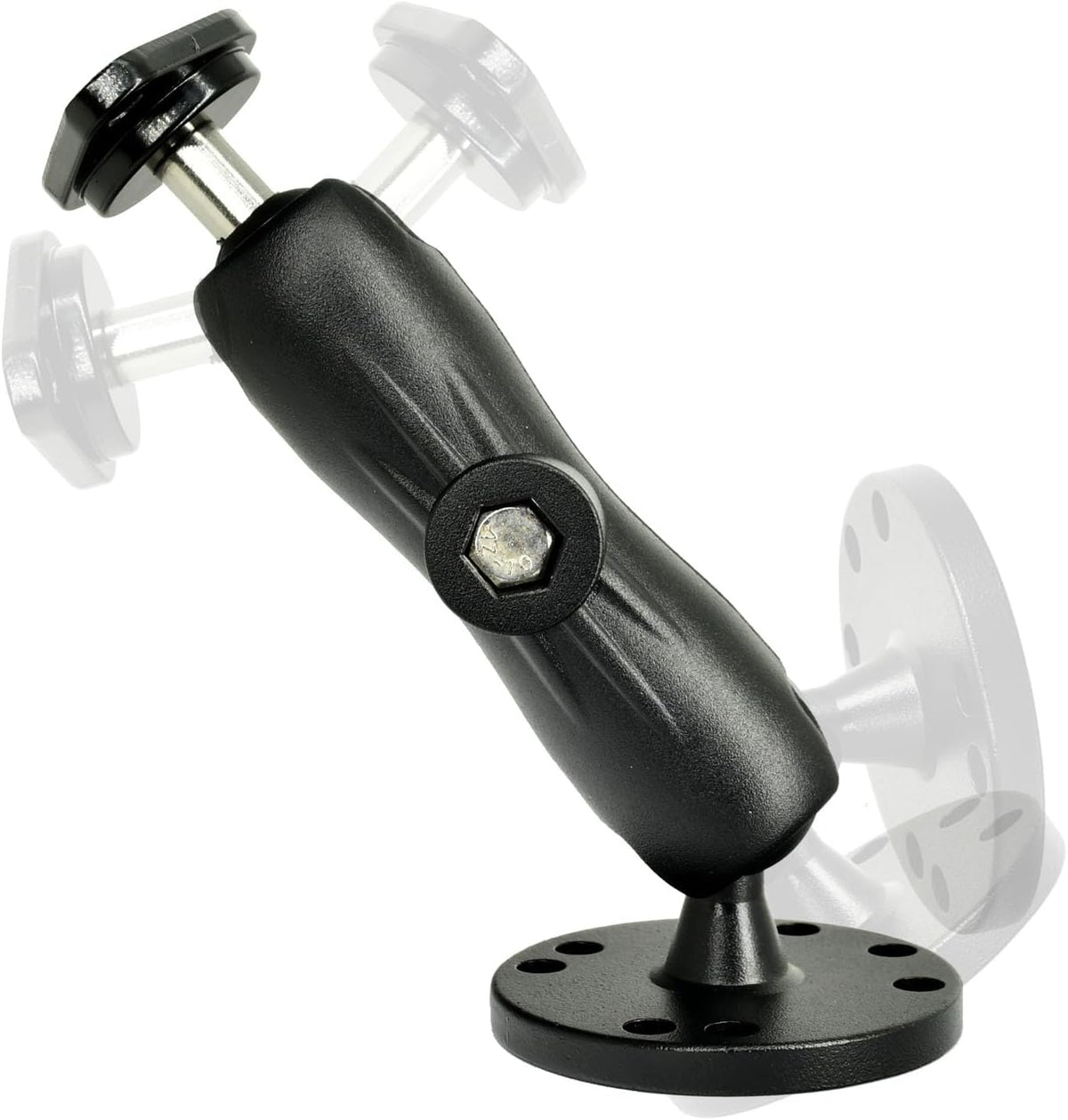 VAUBORTTI 1-Inch Aluminum Ball Mount with Diamond and Round Base, AMPS Hole Pattern for Car Boat Dash Mounting
