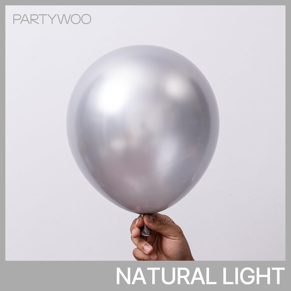 PartyWoo Silver Balloons - 101pcs 12 Inch Latex Helium Balloons for Celebrations & Events