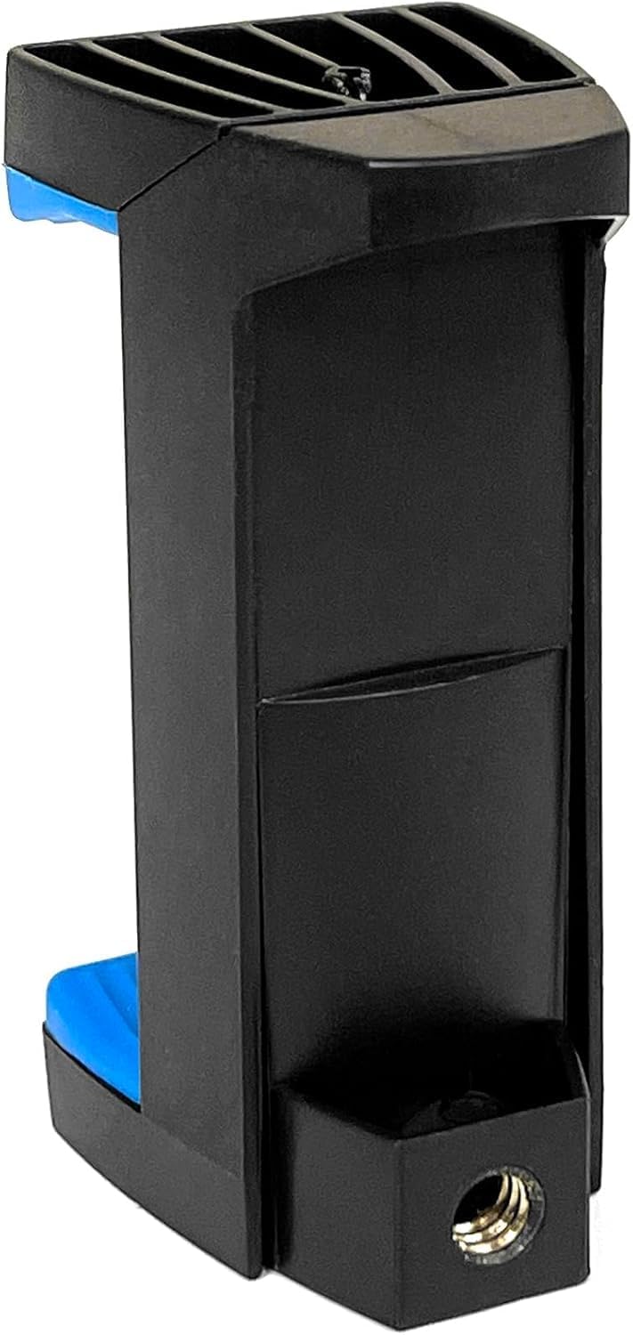 Acuvar 3.5" Universal Tripod Slim Smartphone Mount with Blue Soft Protective Rubber Grip for iPhone, Android, and All