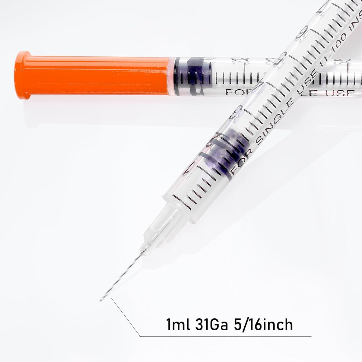 U-100 Syringes - 1cc 31g 5/16" (8mm) - Individually Wrapped, Pack of 20