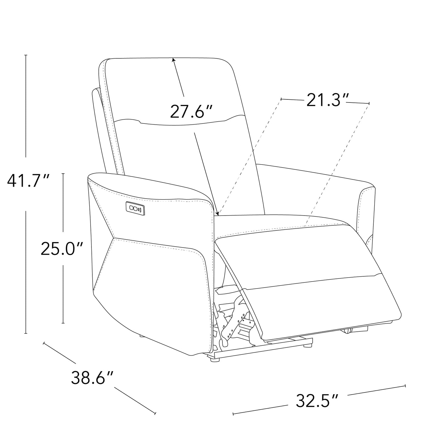 CHITA Power Recliner Chair for Adults, Electric Zero Clearance Wall Hugger Recliner for Small Spaces, Modern Living Room and RV Recliner Chair with Adjustable Power Headrest & Charging Ports, Cream