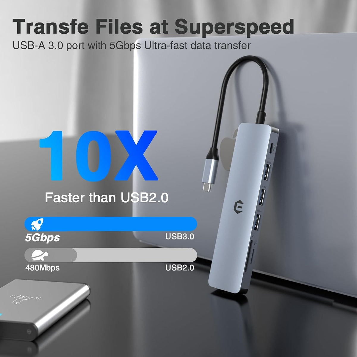 Tiergrade 7-in-1 100W 3 3.0, USB C Hub Multiport Adapter, USB C Docking Station with HDMI, PD Charging Port, USB SD/TF