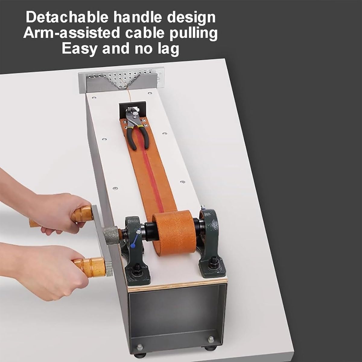 Zocxielr Manual Wire Drawing Bench,Jewelry Wire Pulling Machine with Steel Frame and Leather Belt,Compact Jewelry Craft Tool