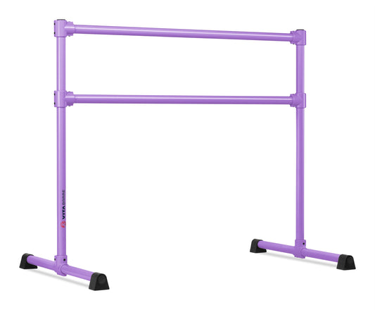 VITA Barre Portable Freestanding Double Ballet Barre, Extreme, 4 Ft Bars, Purple, Steel | Fixed Height, Made in USA, Home or Gym Exercise Equipment for Kids & Adults | Dance, Fitness, Pilates