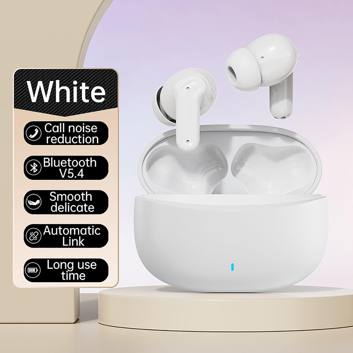 SRICH 30H IPX7 Wireless Bluetooth Earbuds, Playtime HiFi Stereo, Waterproof with Noise Cancelling Mic, Lightweight