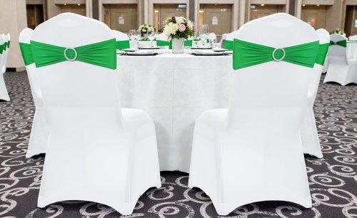 MDS Spandex Chair Sashes - Universal Fit Elastic Stretch Bands with Buckle for Weddings | Light Green, 250 Pack