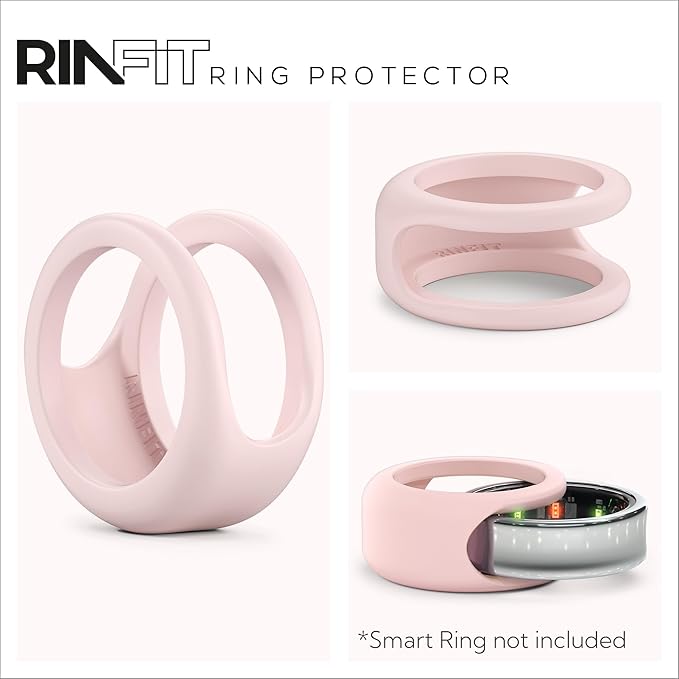 Rinfit Smart Ring Protector - Silicone Ring Enhancer for Active Lifestyle and Gym - StyleFit U.S. Design Patent - Pink, Size 13