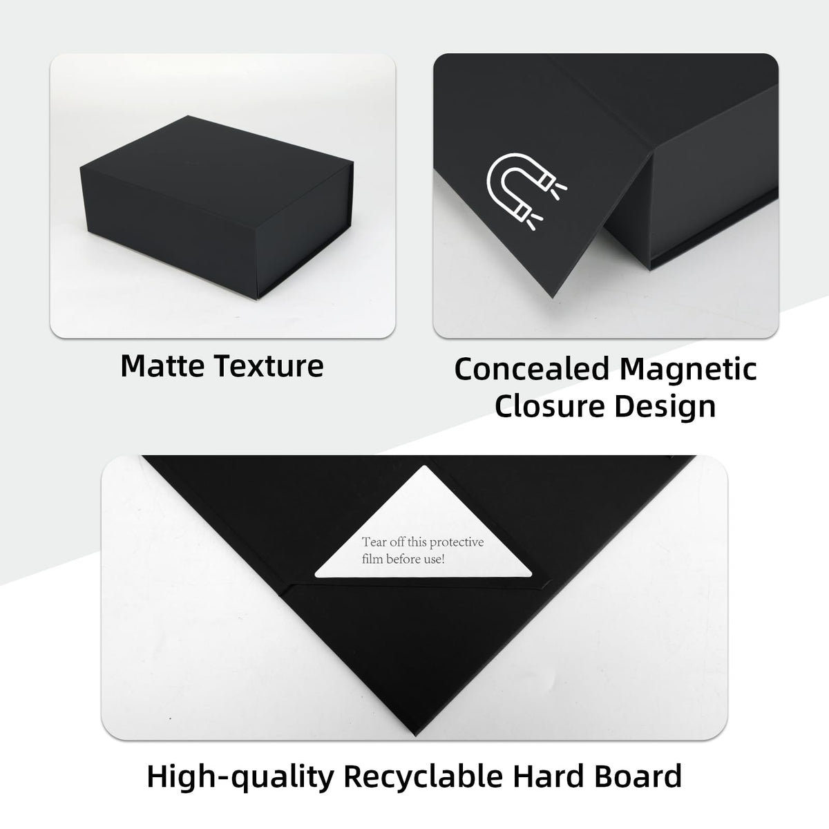 Edenseelake 12x9x4 Inch Black Gift Boxes with Magnetic Closure Lids for Presents, Wedding, Valentine’s Day, Father’s Day, Birthday