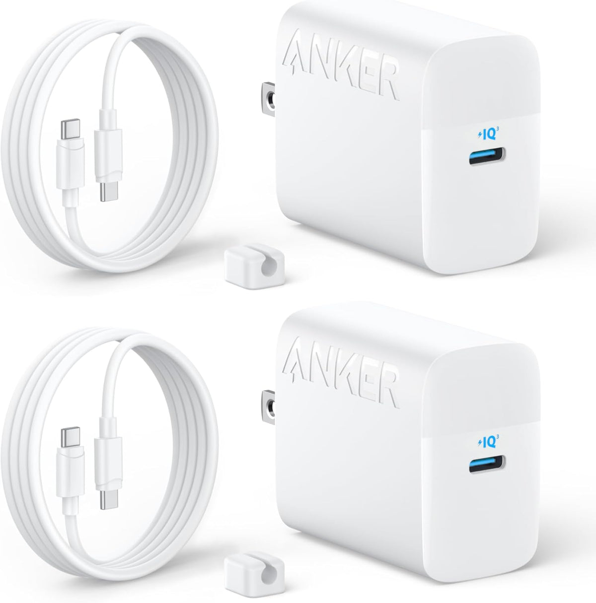 Anker 45W 17/16 S24 (2-Pack 5 USB C Charger Block, PPS Fast Charger with USB-C Cable for iPhone and More Series, iPad