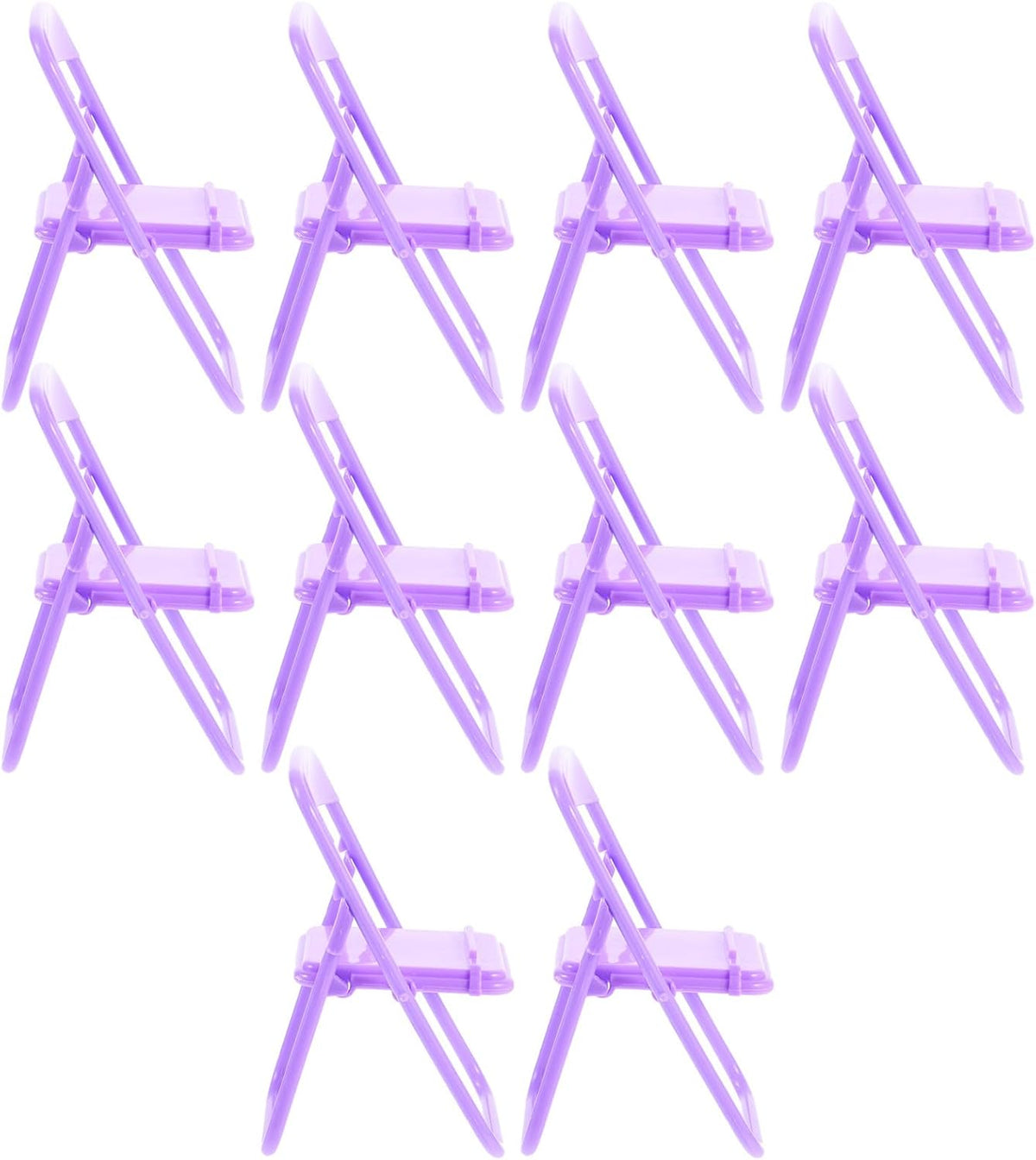 Beaupretty 10 Pack Creative Purple Foldable Chair-Shaped Phone Stands - for Home & Office