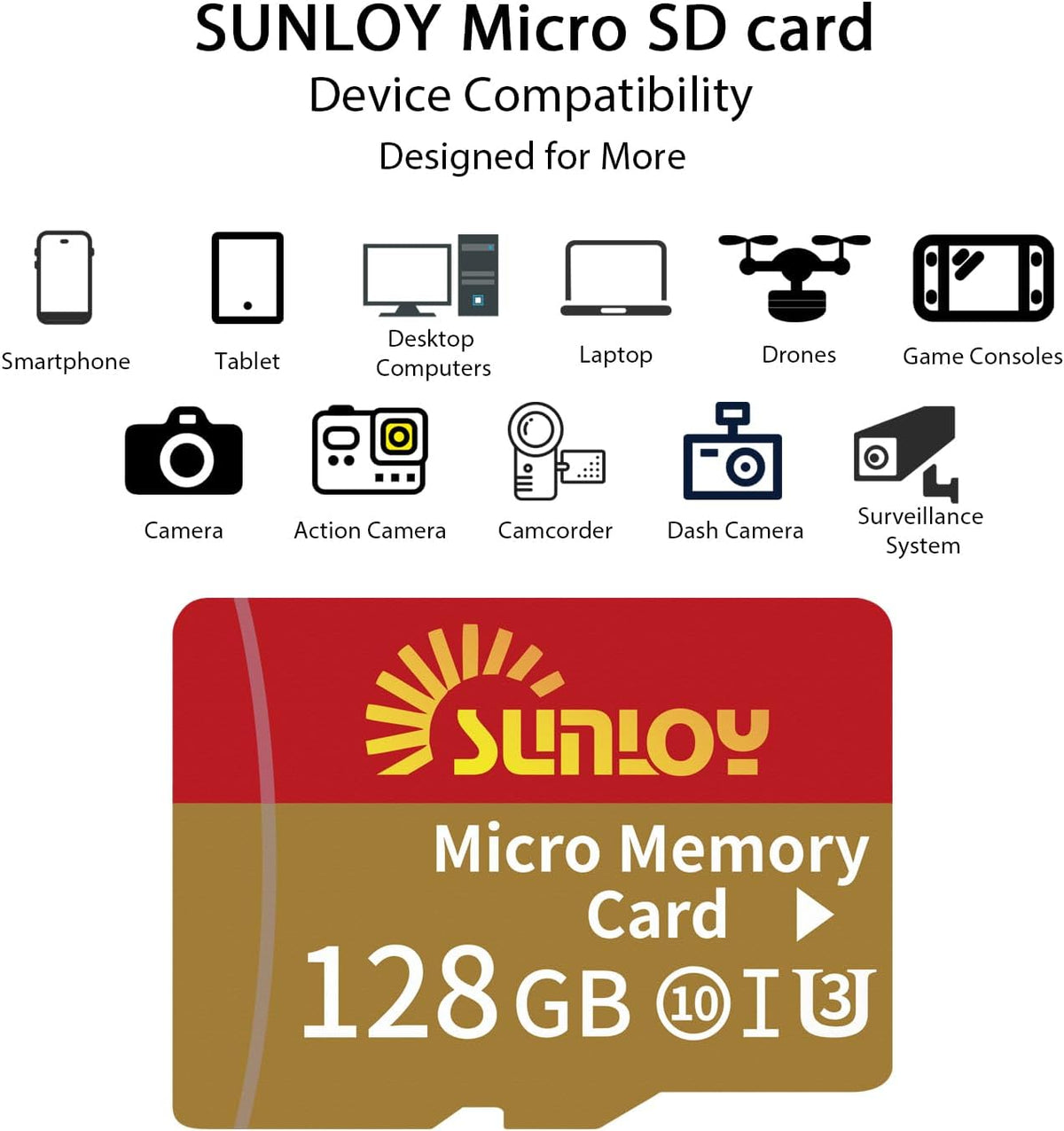 Sunloy 128GB 1000/2000/3000 PSP Memory Stick Adapter with Micro SD Card, Micro SD/SDHC/SDXC to Memory Stick PRO Duo