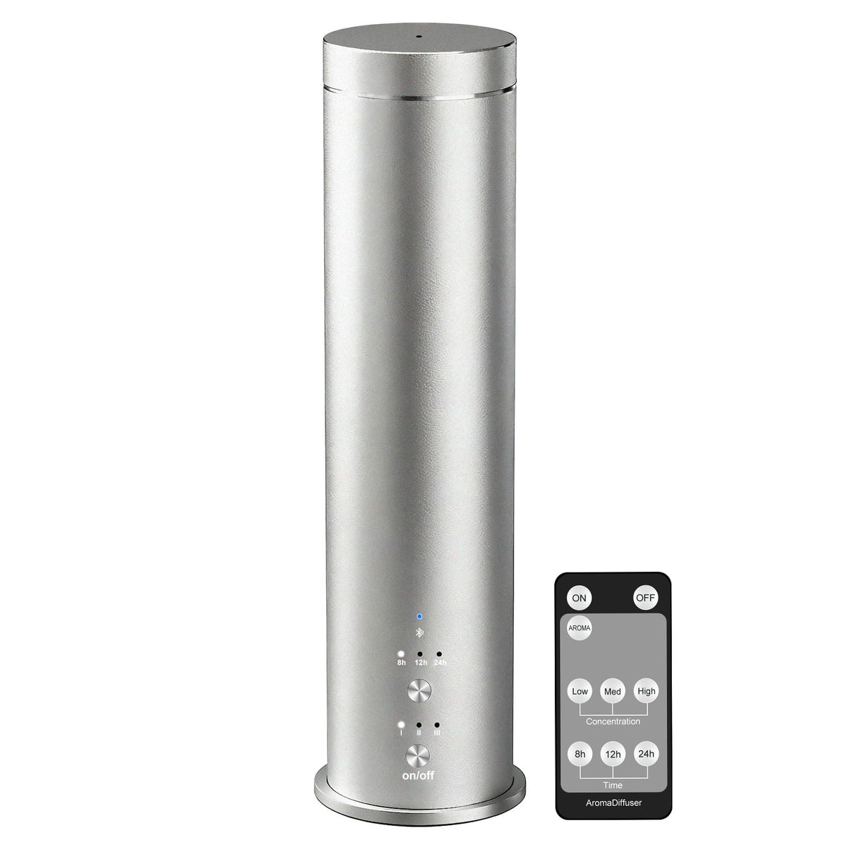 WEKELL Waterless Essential Oil Diffuser Large Room Scent Diffuser for Home, Office, Hotel and Spas - Aromatherapy Diffuser Fragrance Oil Machine, Remote Control, Timer, Silver