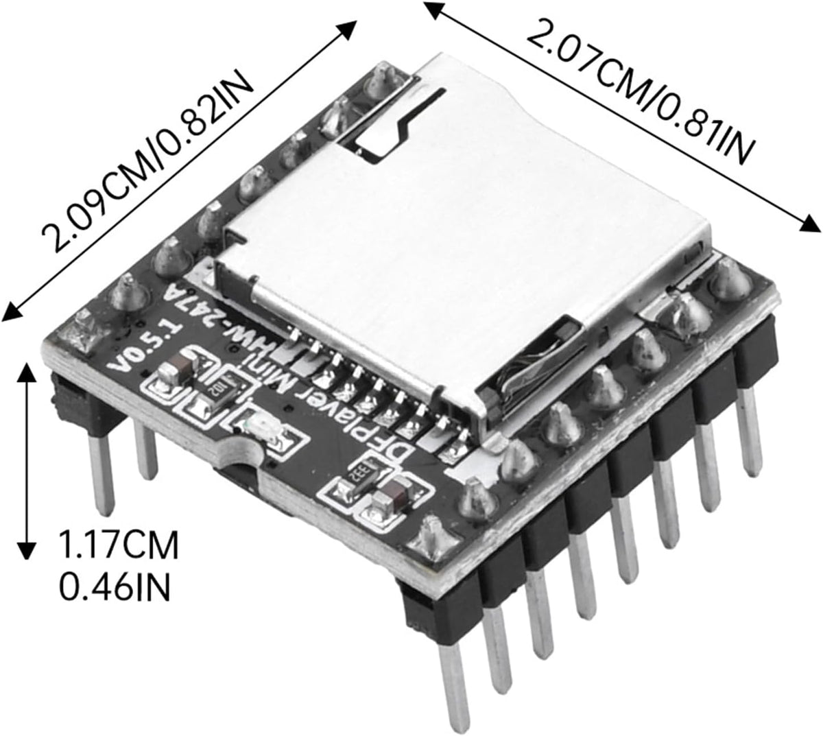 Aideepen 5PCS Mp3 MP3 DFPlayer Mini Player Board Module Voice Decode Board Support TF Micro SD Card U Disk WAV WMA