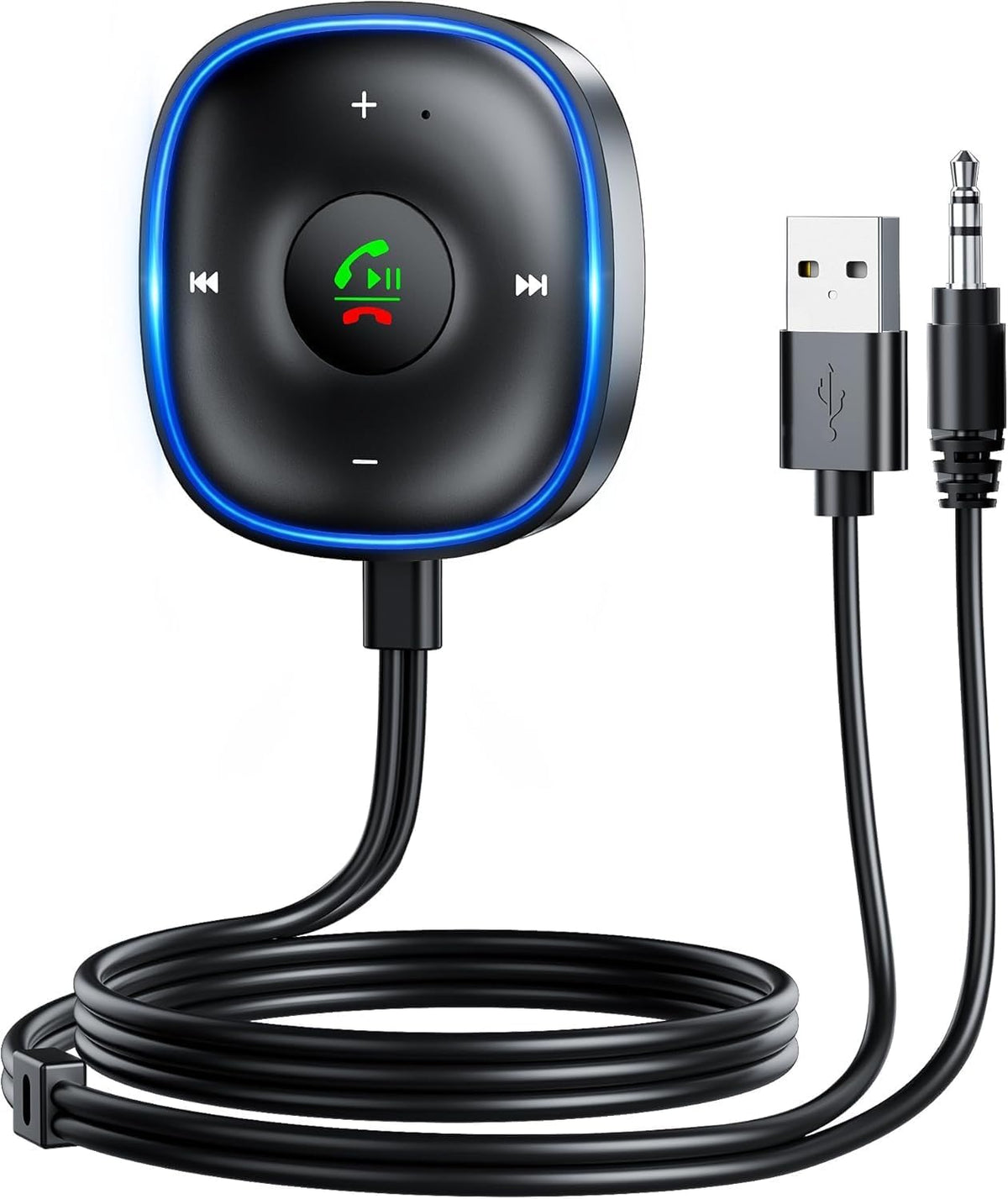 SONRU 5.3 Bluetooth Aux Car Adapter, Bluetooth Receiver for Car [Dual Connection & Mic Noise Cancellation], Aux Adapter