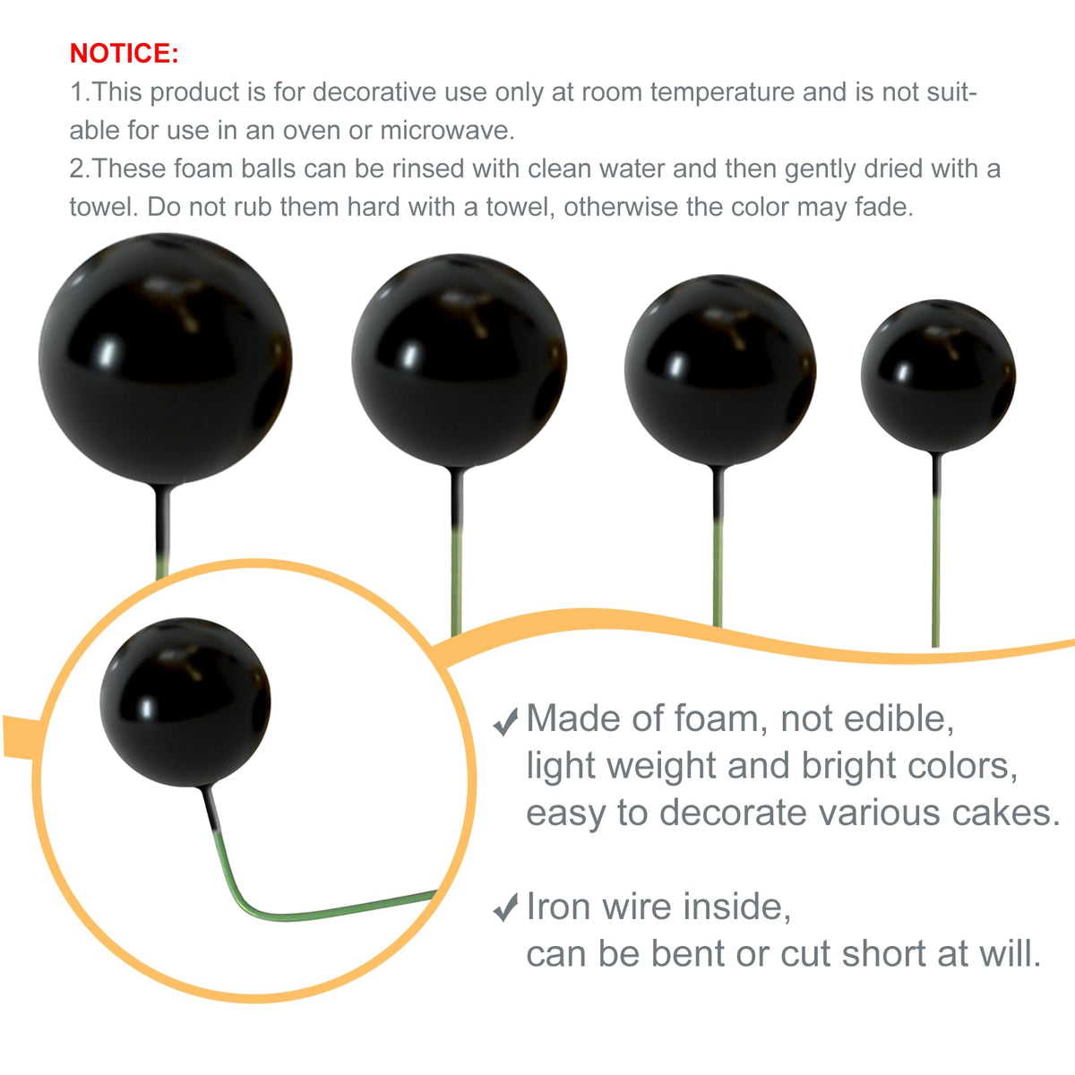 NEBURORA 60 Sheets Black Tissue Paper Bundles 64 Pcs Balls Cake Toppers and Leaves Decoration for Halloween Party,Blcak Party Decoration
