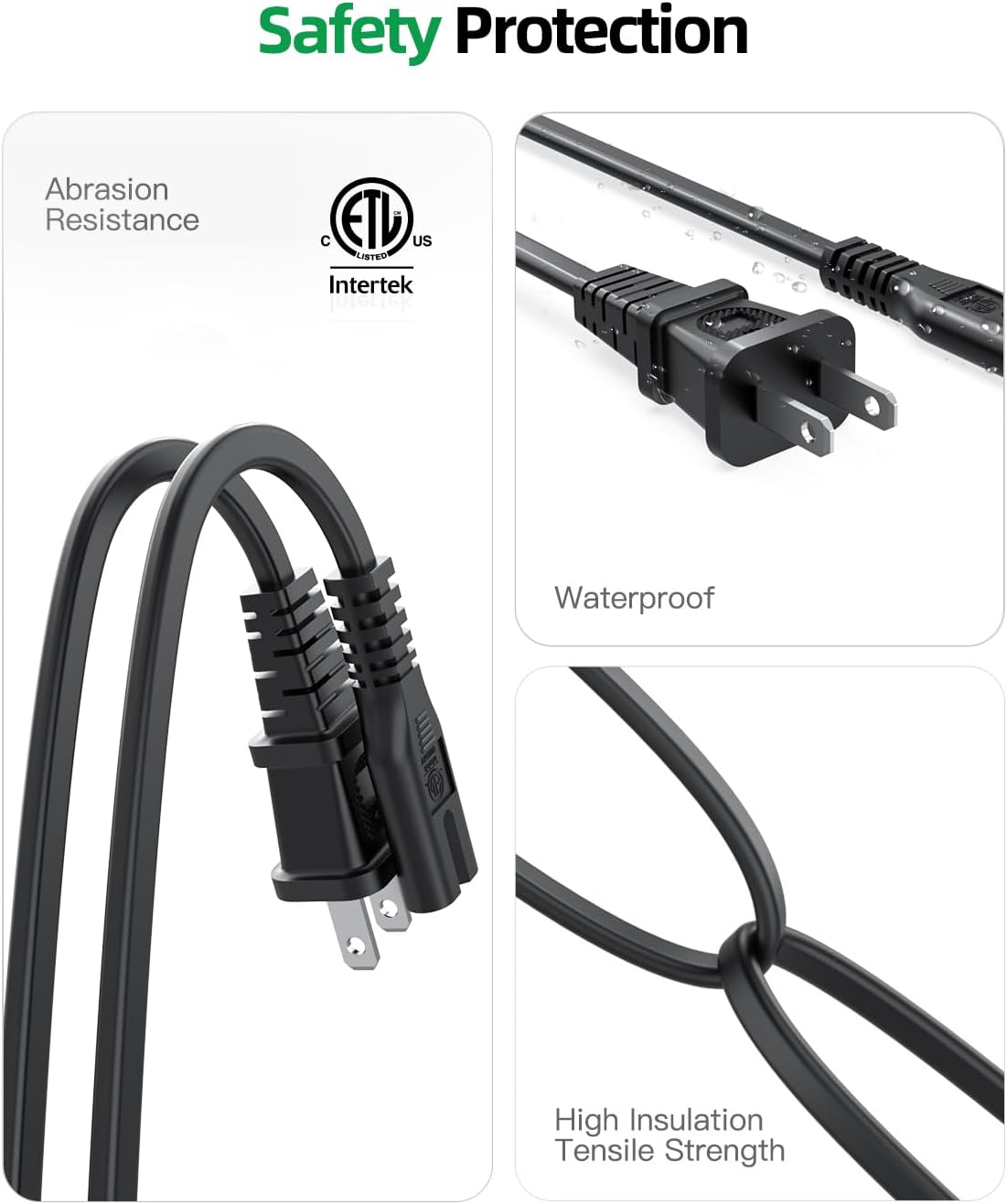 Superer 12 2 ft Printer Power Cord Cable Fit for HP OfficeJet Pro, Envy, DeskJet Series, for Canon PIXMA MG MP MX
