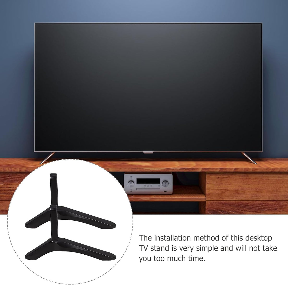 LABRIMP Universal TV Stand Desktop Mount Bracket with Screws Aluminum Alloy TV Riser Base Tabletop Support Holder