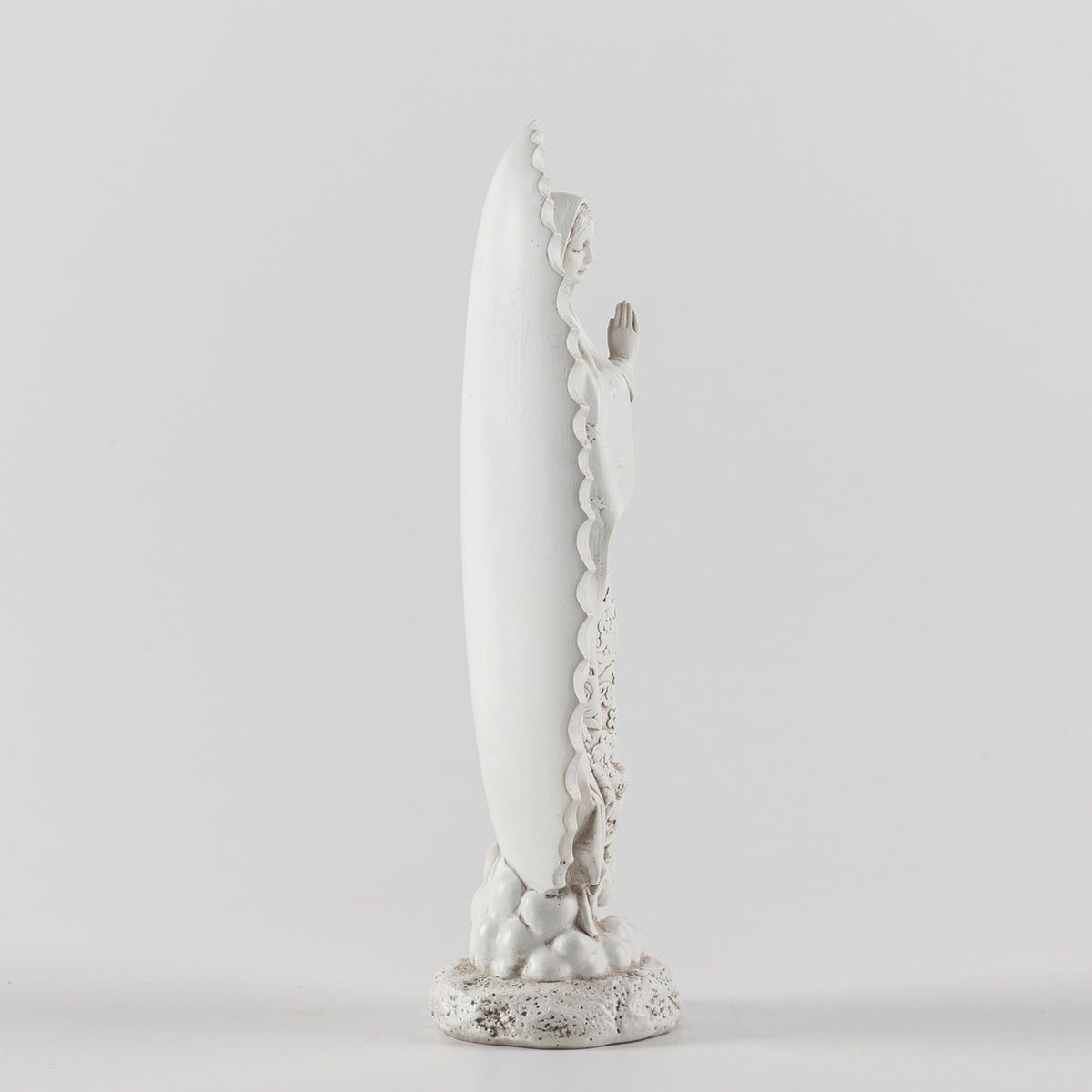 DevotedWalls 7 inch Handcrafted Our Lady of Guadalupe Statue,Catholic Resin Religious Figurine,Virgin Mary Statue of Mexico,Mother of Jesus Figurine for Home Decor Gifts（Small White Virgin Mary）