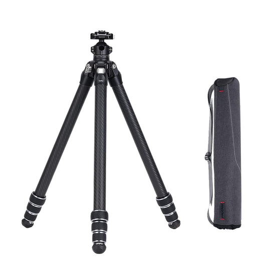 FALCAM TreeRoot F38 Quick Lock Lite Carbon Fiber Travel Tripod with Ball Head Load Capacity 3kg/6.6lbs, Max Vertical Payload 40Kg/88lbs for Cameras, All-Terrain Stability (C141K-301)