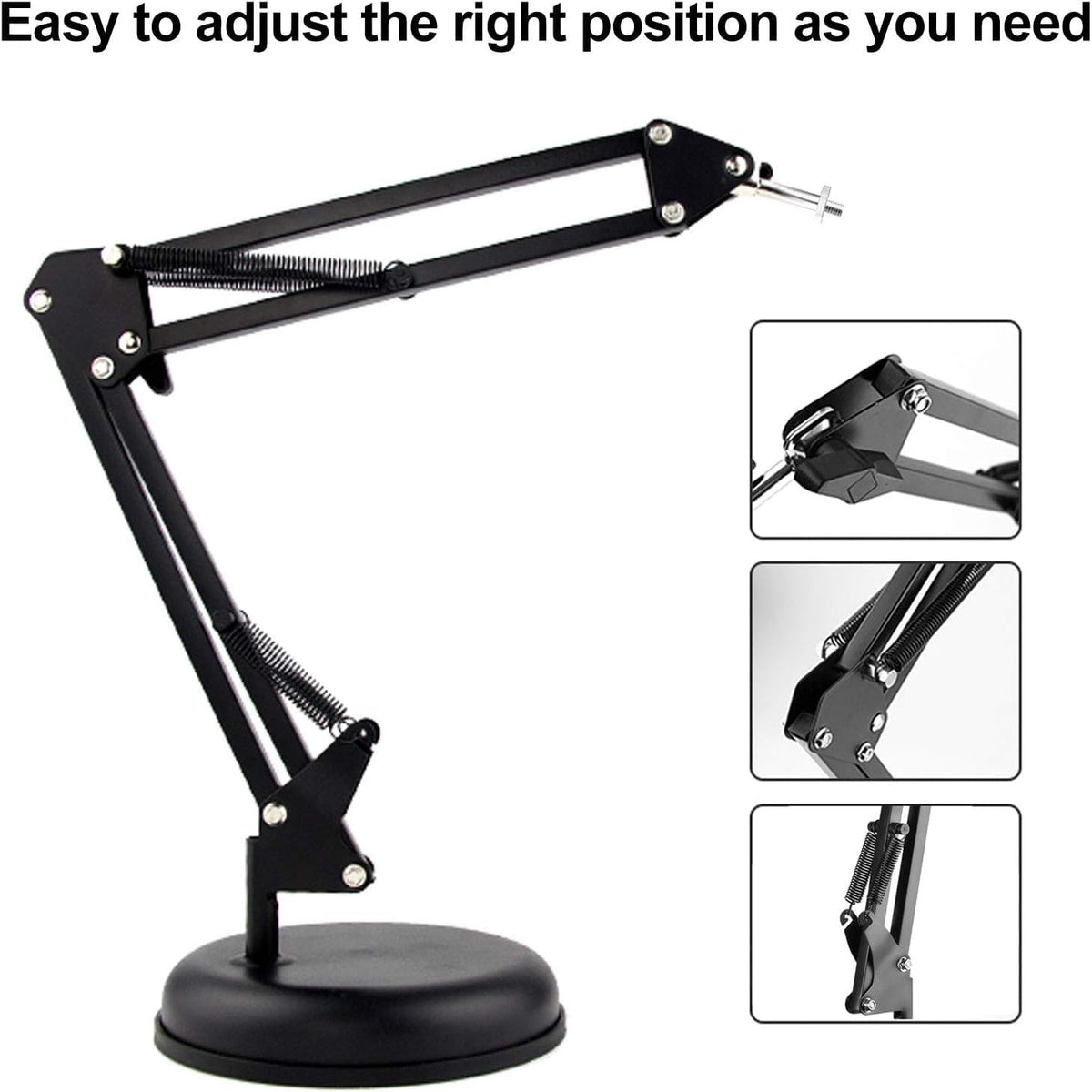 Spedal 1/4" MF920Pro, Desktop Webcam Stand with Weighted Round Base, Adjustable Scissor Arm Camera Mount with Phone